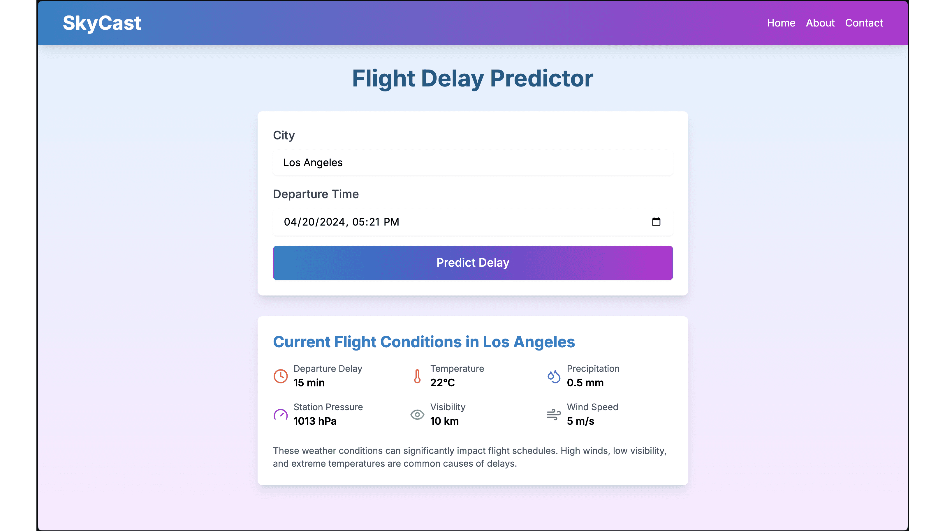 SkyCast: Flight Delay Predictor
